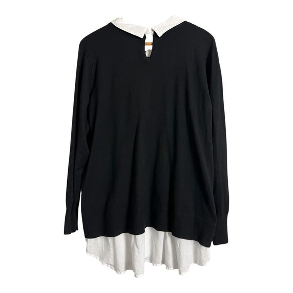 Torrid Fitted Pullover 2-Fer Sweater Black White 4 Preppy Plus 4X Career Curvy - Picture 7 of 9